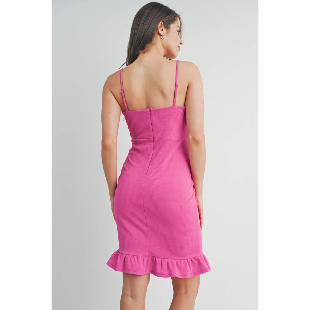 Ruffle-Hem Sleeveless Maternity Dress