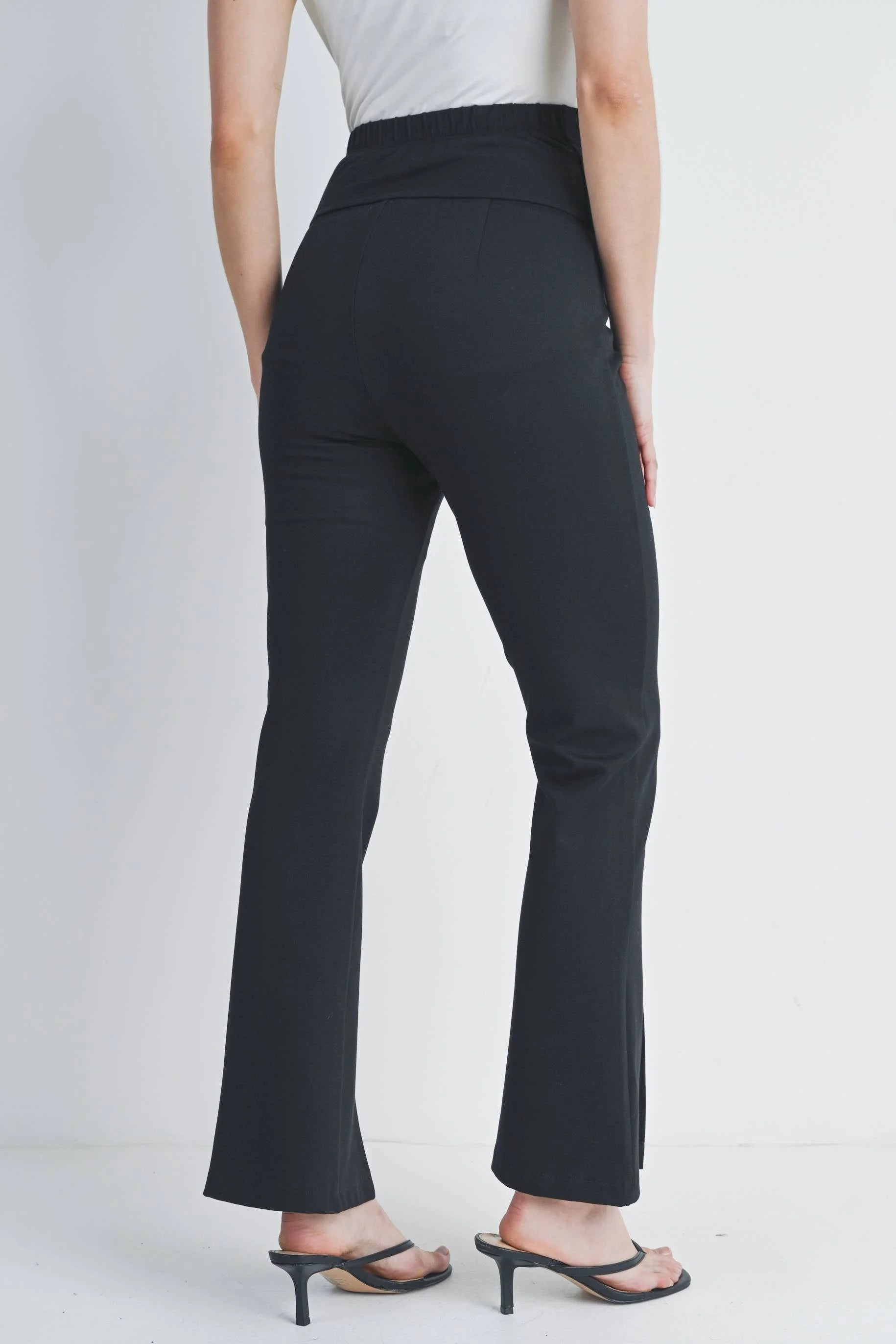 Black Flared Over the Belly Maternity Pants