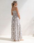 Clemence Maternity Summer Maxi Dress in Cross Print