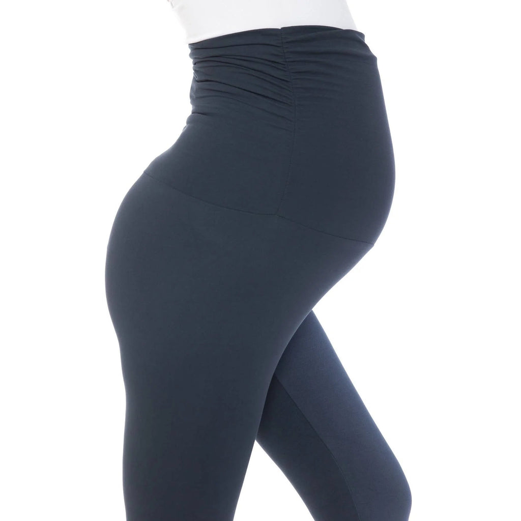 Navy Buttery Soft Full Length Solid Maternity Leggings