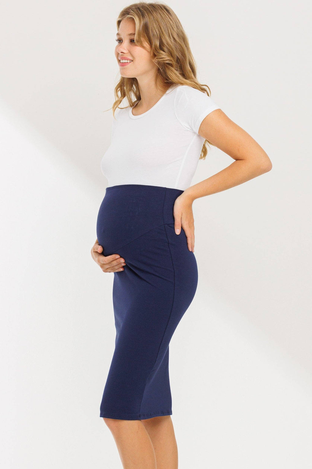 Alia Cotton Maternity Pencil Skirt