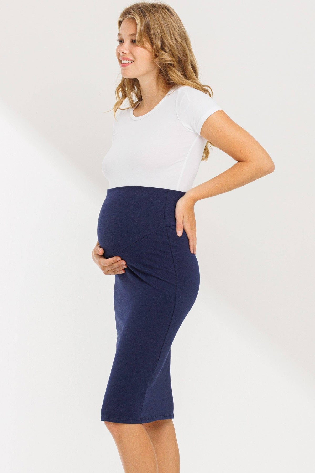 Alia Cotton Maternity Pencil Skirt