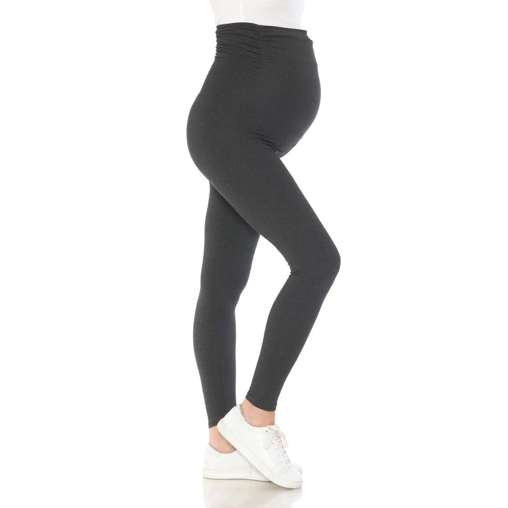Black Buttery Soft Full Length Solid Maternity Leggings