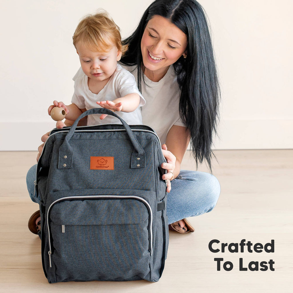 KeaBabies - Original Diaper Bag Backpack, Baby Bags with Changing Pad