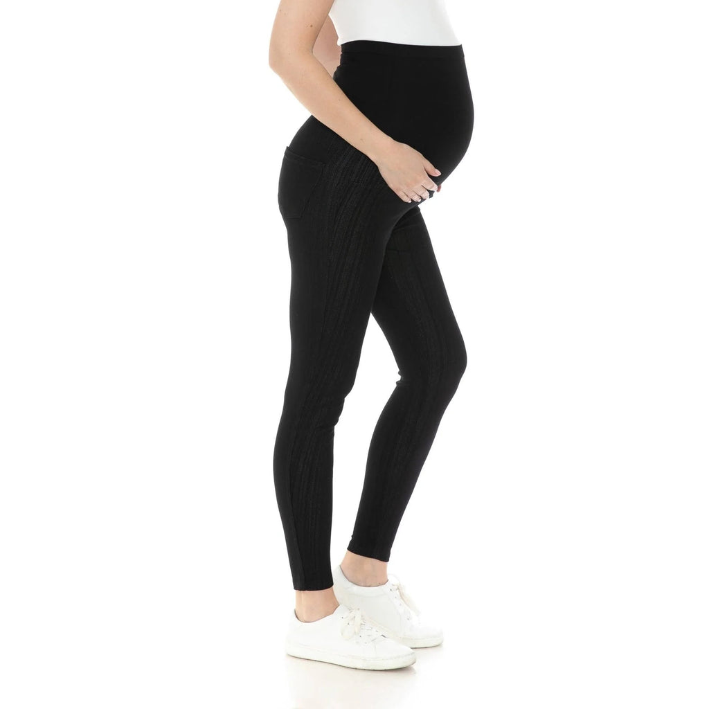 Denim Blue Elastic Waist Band Maternity Jeggings