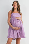 Lilac & White Adjustable Maternity Romper