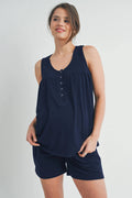 French Terry Tank and Short Maternity/Nursing Lounge Set