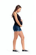 Maternity Roll-cuff Denim Shorts