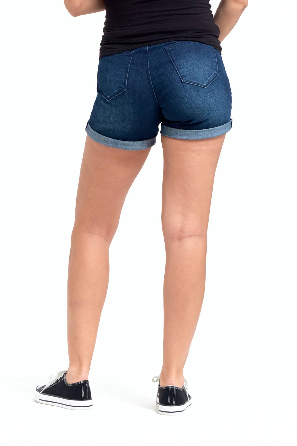 Maternity Roll-cuff Denim Shorts