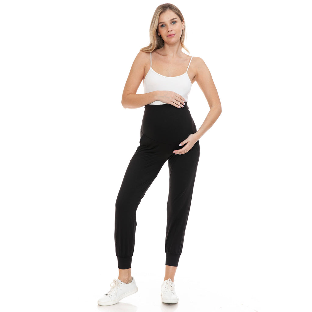 Buttery Soft Maternity Comfort Joggers in Black