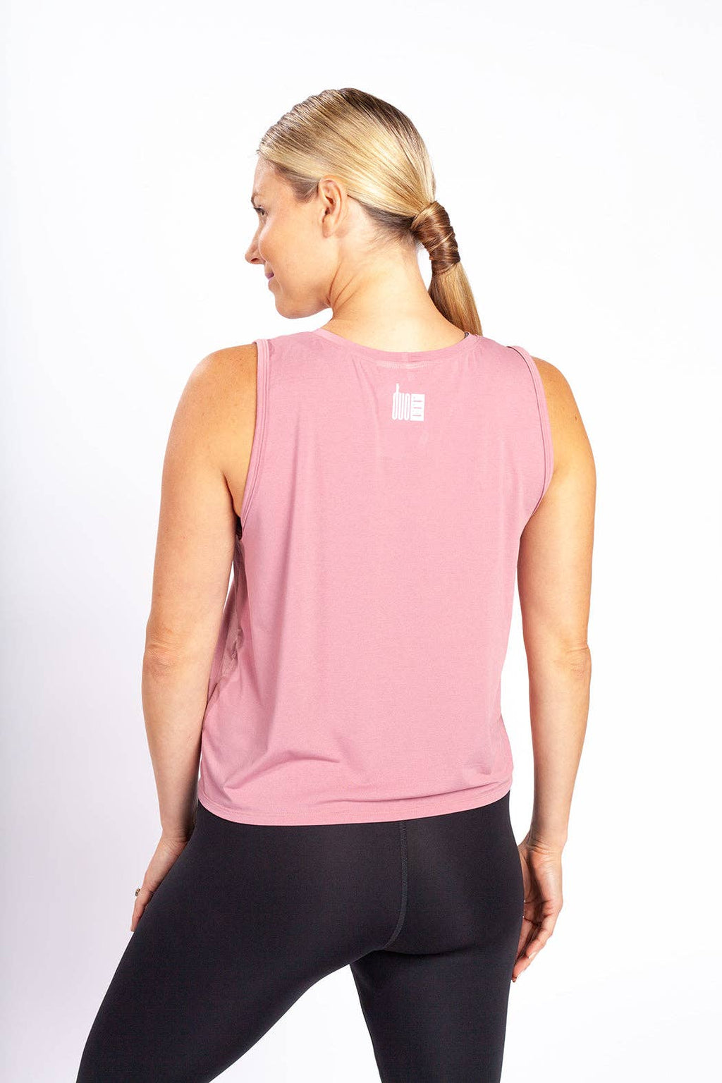 Breezy Baby Maternity Activewear Tank in Black Mesh | Postpartum Tank