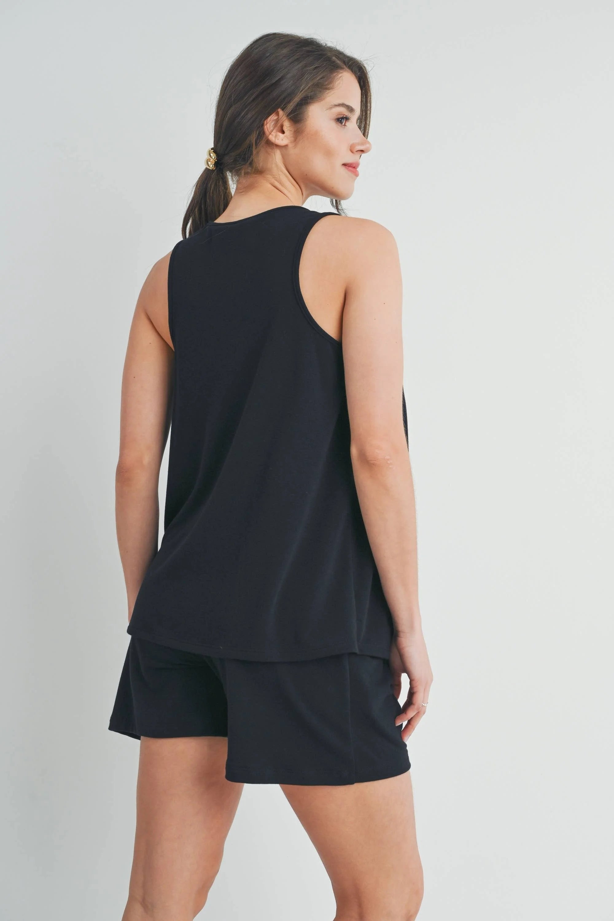 French Terry Tank and Short Maternity/Nursing Lounge Set