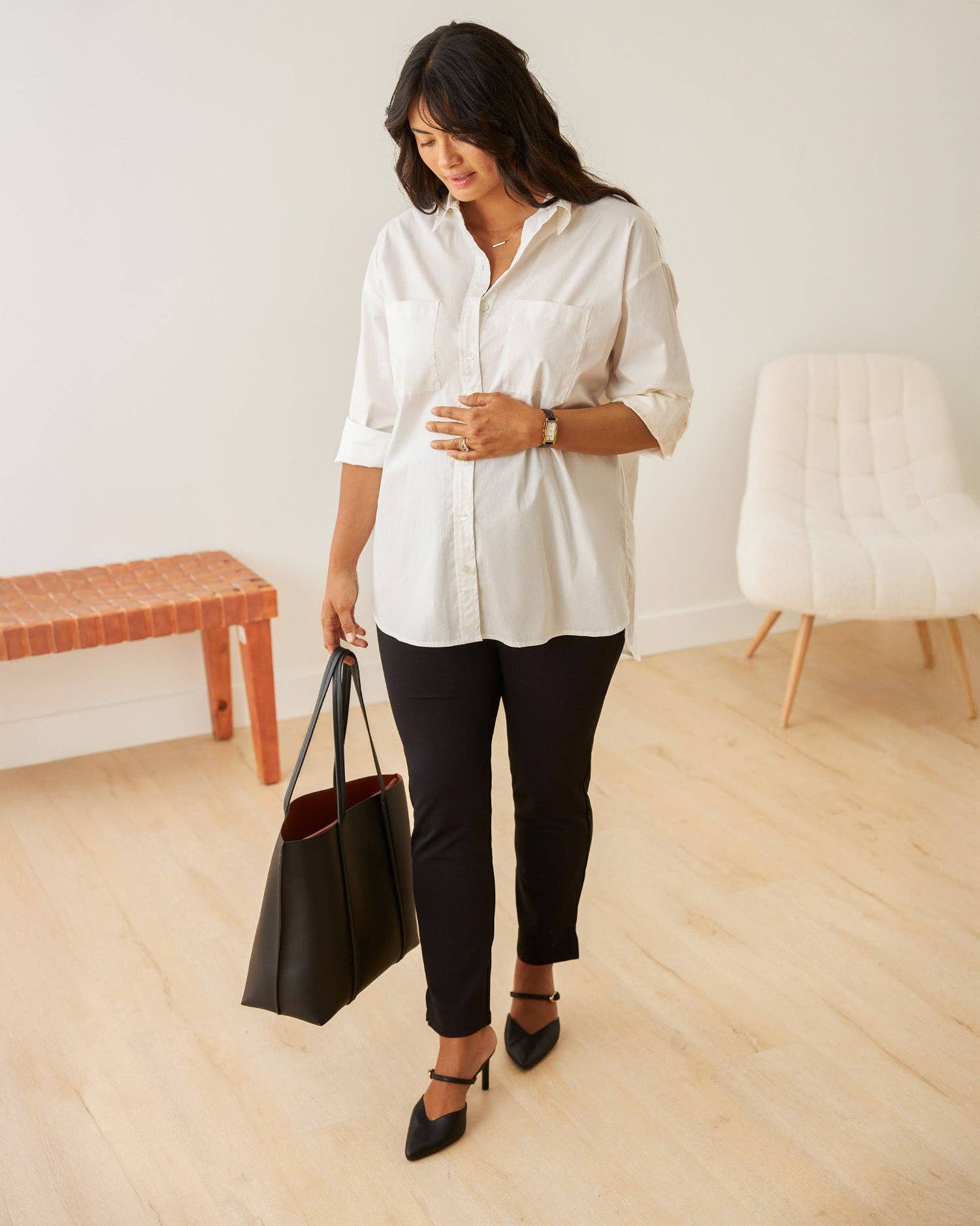 Maternity Ponte Straight Leg Pant | Black