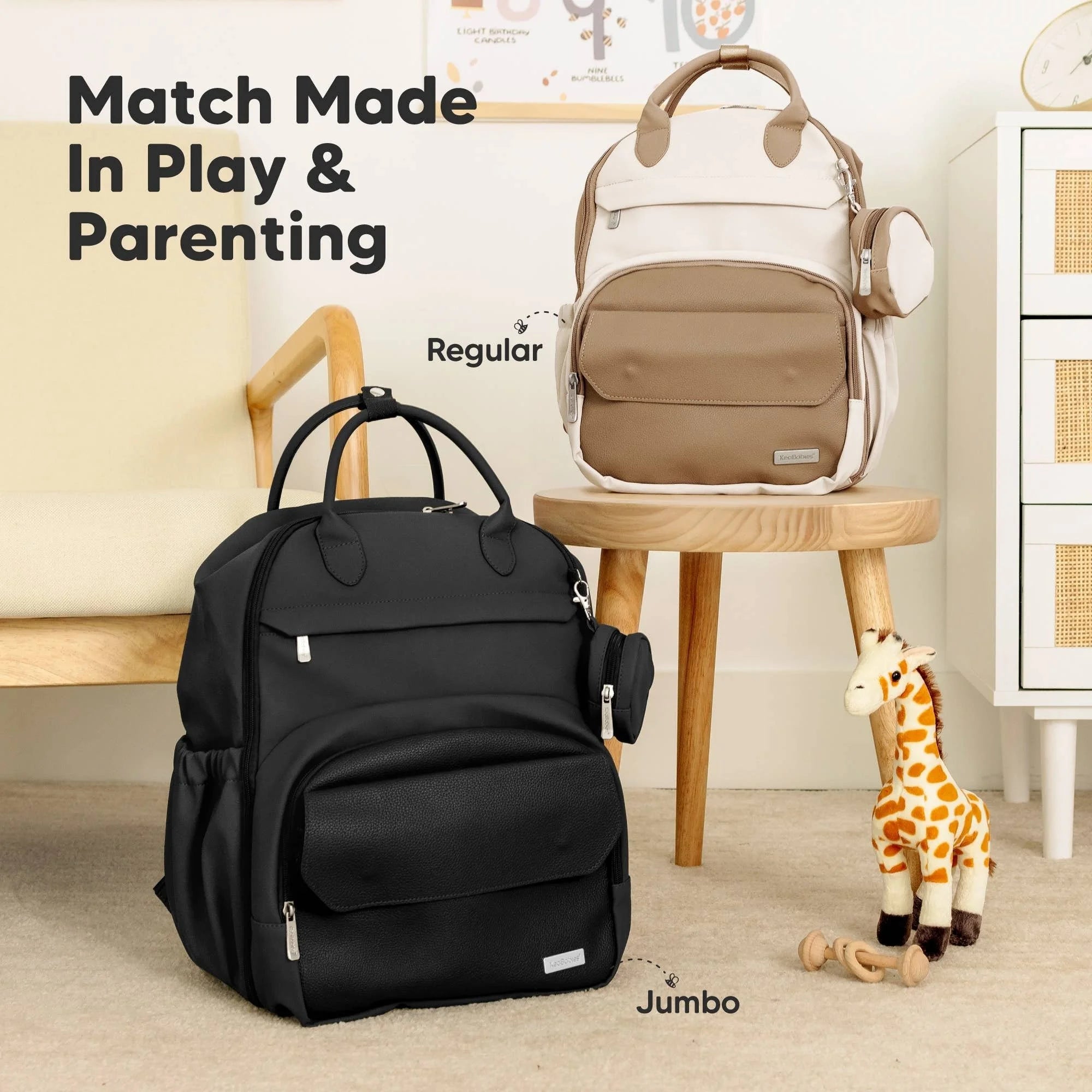 KeaBabies - Play Diaper Bag Backpack, Baby Bag with Changing Pad
