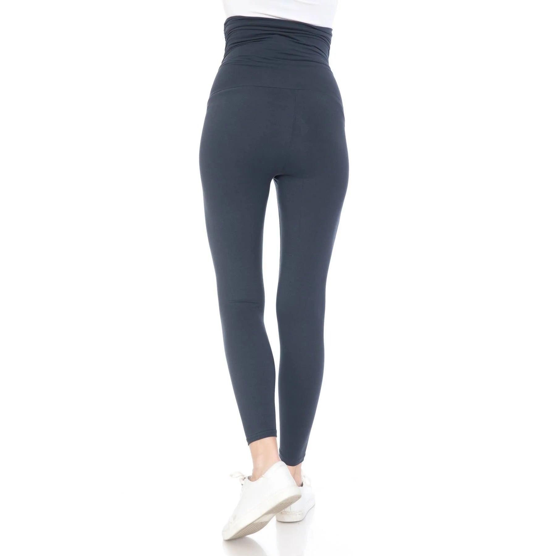 Navy Buttery Soft Full Length Solid Maternity Leggings