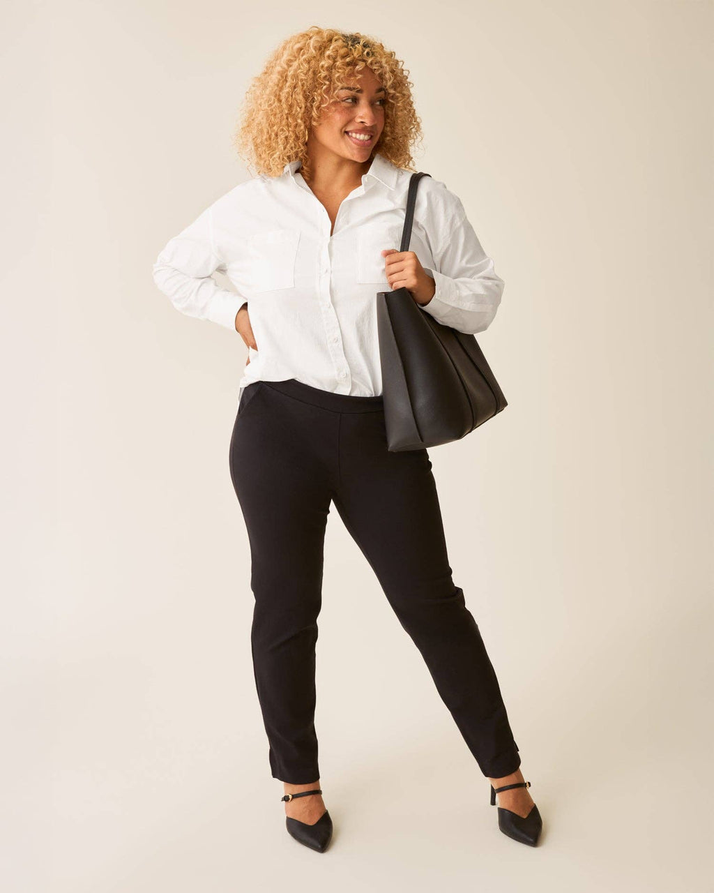Poplin Maternity & Nursing Button Up Shirt | White