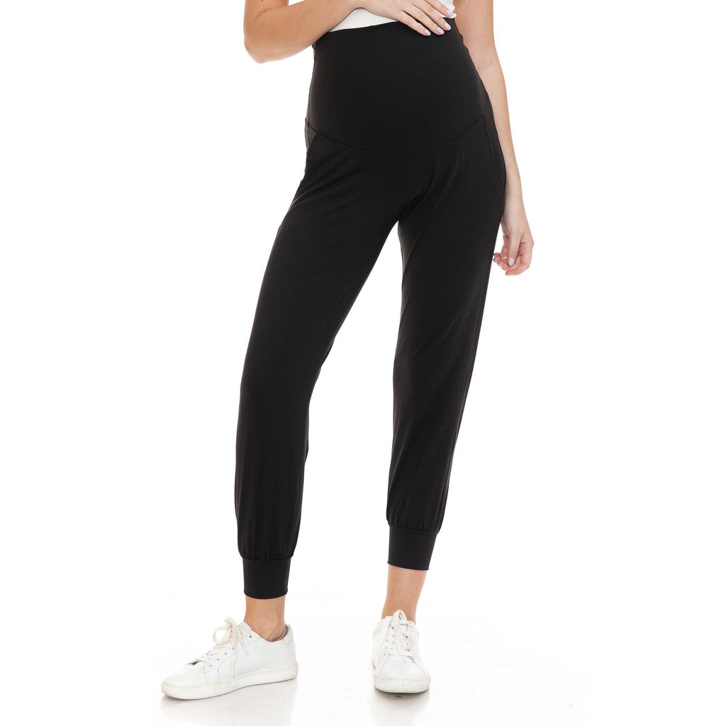 Buttery Soft Maternity Comfort Joggers in Black