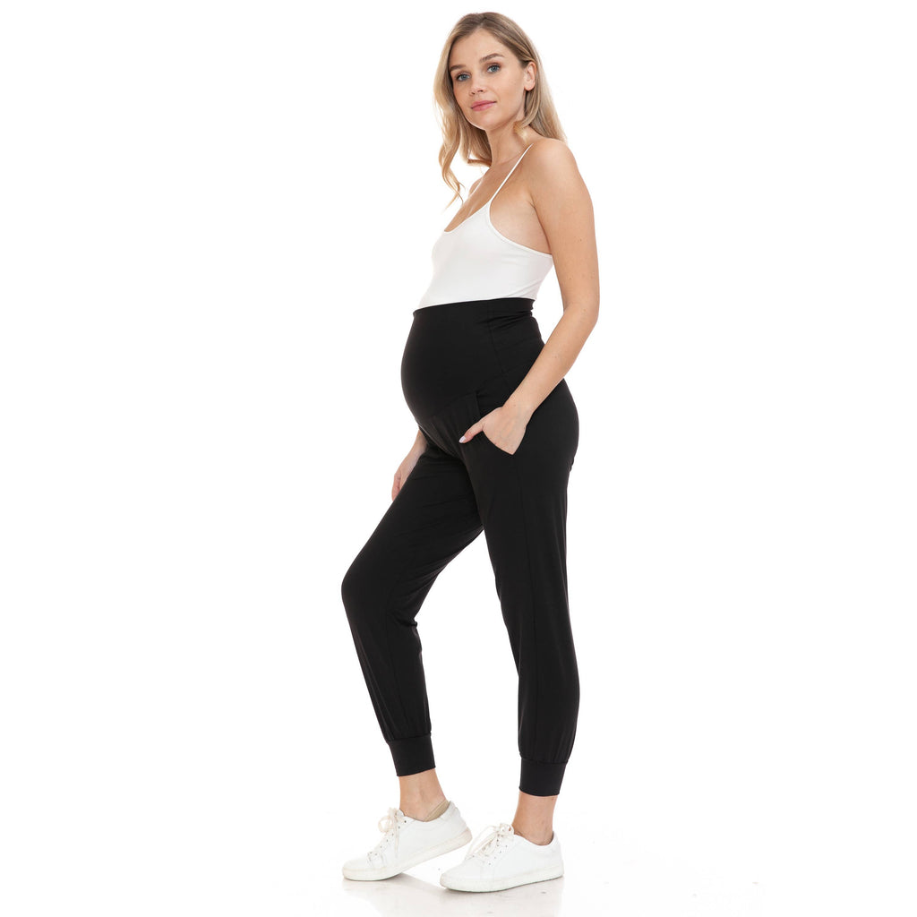 Buttery Soft Maternity Comfort Joggers in Black