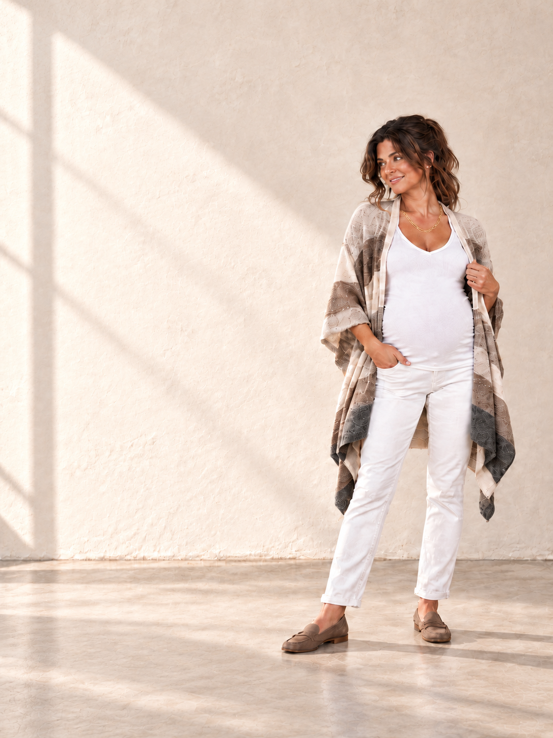 Bump-Friendly Zuri Poncho Cardigan