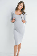 Crop Cardigan and Sleeveless Dress Maternity Set