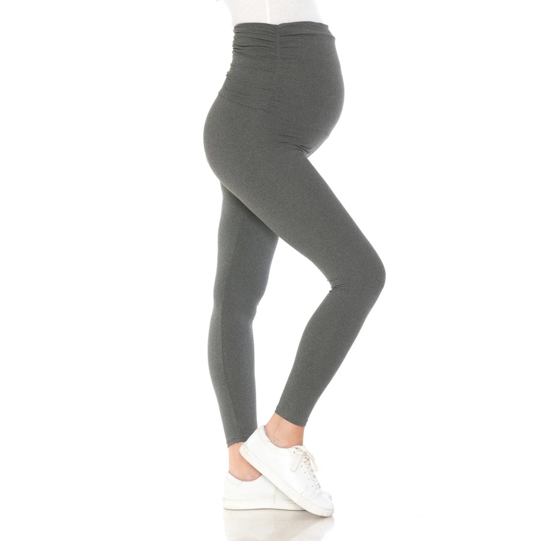 Charcoal Grey Buttery Soft Full Length Solid Maternity Leggings