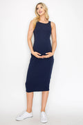 Midi Navy Bodycon Maternity Dress