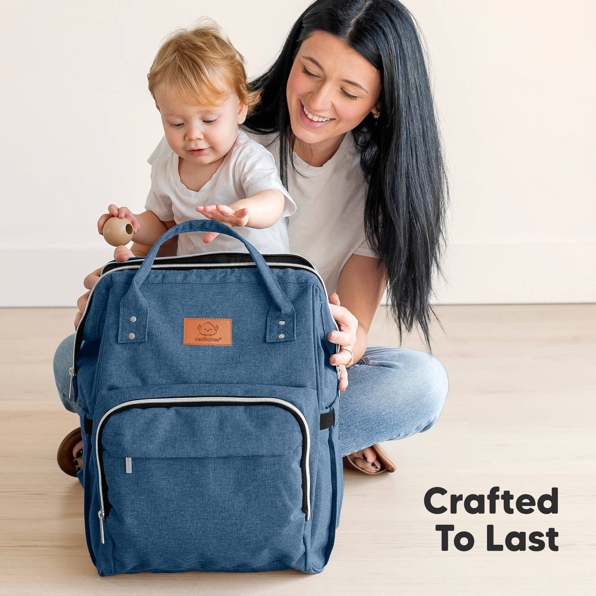 KeaBabies - Original Diaper Bag Backpack, Baby Bags with Changing Pad