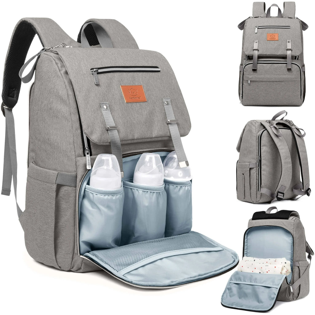 KeaBabies - Explorer Diaper Bag Backpack, Changing Pad, Stroller Straps
