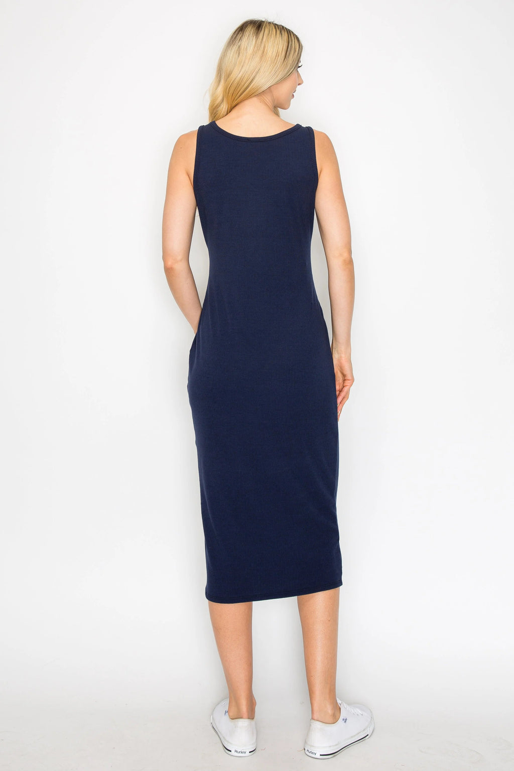 Midi Navy Bodycon Maternity Dress