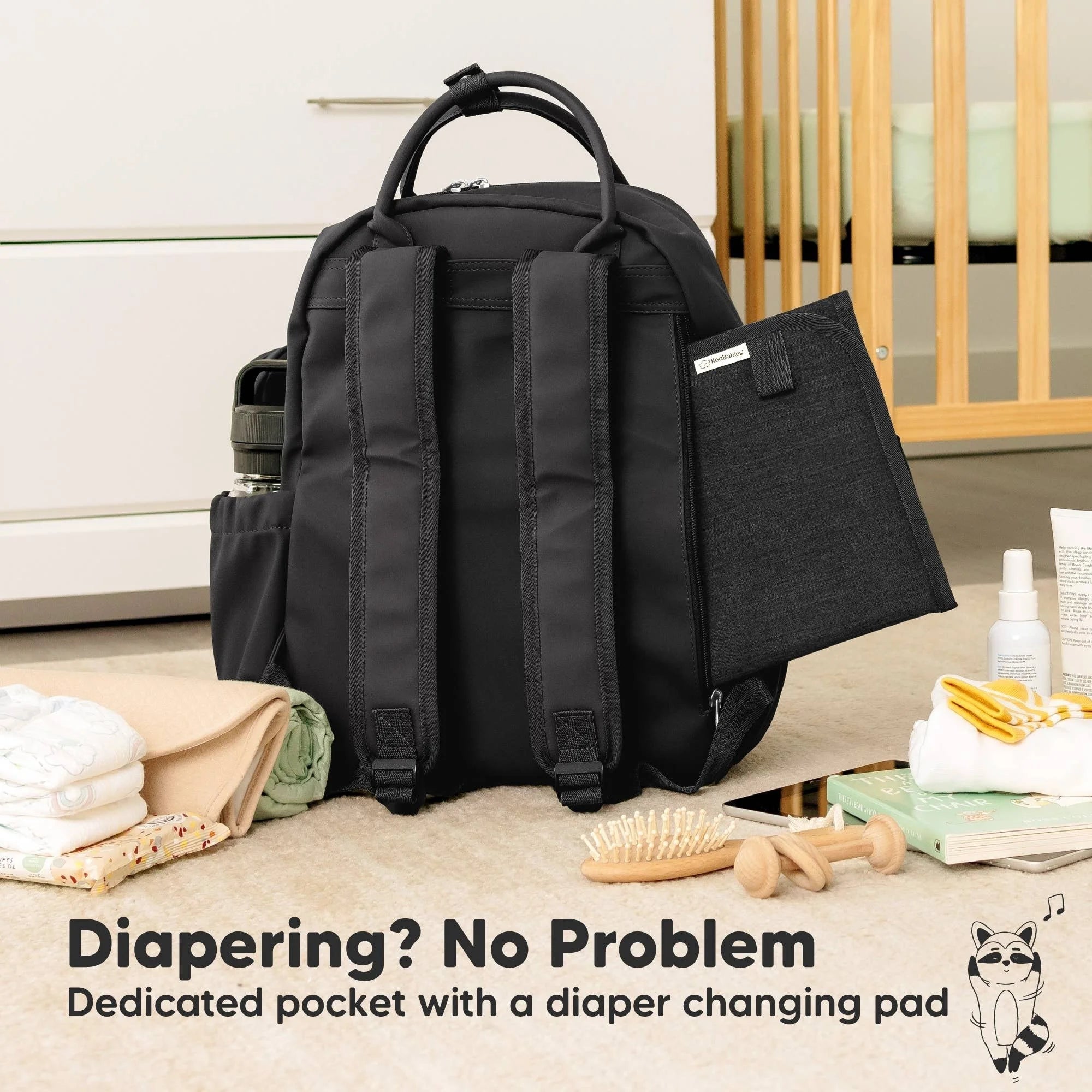 KeaBabies - Play Diaper Bag Backpack, Baby Bag with Changing Pad