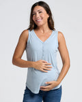 Light Blue Ivy Maternity Cotton Singlet