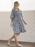 Avery Baby Shower Maternity Dress- Purple Floral Print